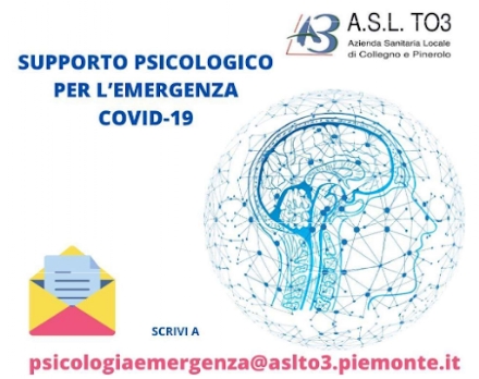 ASL TO3 - Sono state 298 le richieste di aiuto psicologico durante in mesi di epidemia