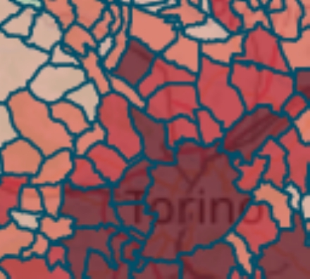 MAPPA CORONAVIRUS - Venaria 450, Collegno 668, Rivoli 665, Borgaro 287, Pianezza 235, Alpignano 212