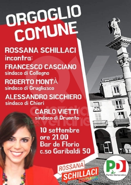 VENARIA ELEZIONI - Rossana Schillaci incontra i sindaci di Druento, Collegno, Grugliasco e Chieri