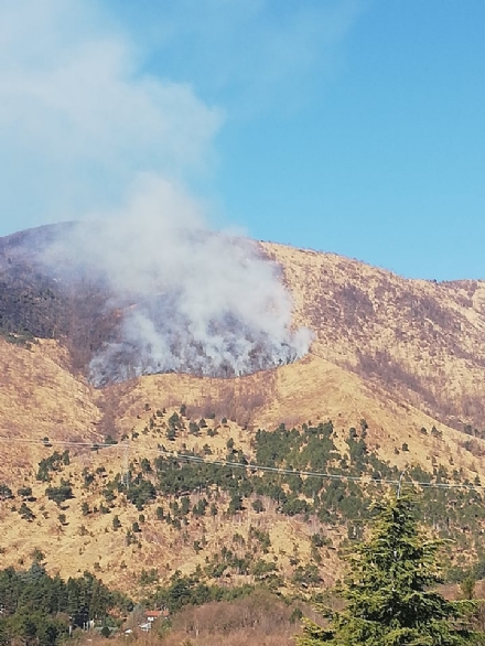 GIVOLETTO - Nuovo incendio boschivo: gli elicotteri già in azione