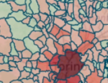 MAPPA CORONAVIRUS - Venaria 40 casi, Collegno 104, Rivoli 53 e Grugliasco 52