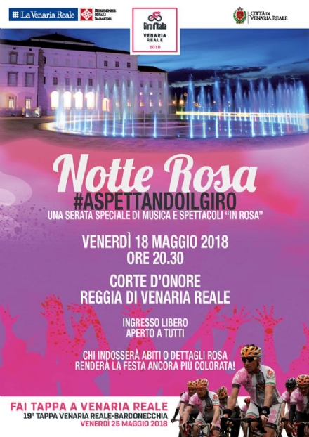 VENARIA - #AspettandoIlGiro: Questa sera la «Notte Rosa» in Reggia
