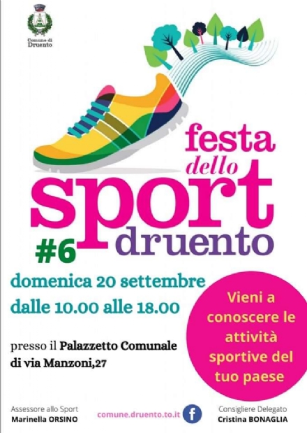 DRUENTO - Torna la Festa dello Sport: sarà tutta all'interno del Palazzetto di via Manzoni