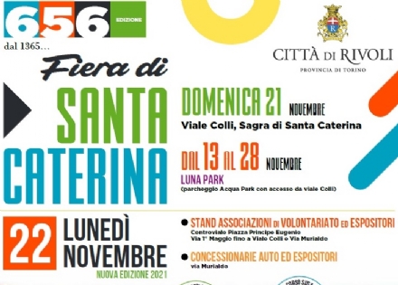 RIVOLI - Torna la Fiera di Santa Caterina: novità, tamponi, green pass, modifiche viabilità