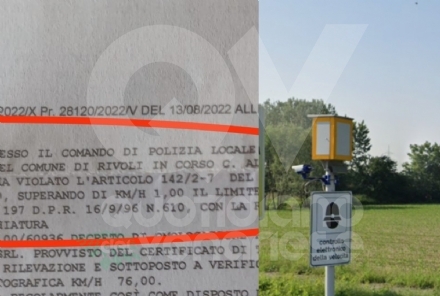 RIVOLI - LA LETTERA: «Multato di notte dal velox per un km/h in più»