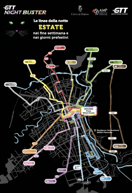 NIGHTBUSTER GTT - Percorsi e orari a Venaria, Rivoli, Collegno, Mappano, Borgaro, Caselle e Grugliasco