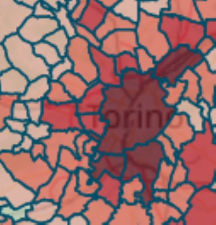 MAPPA CORONAVIRUS - 103 a Borgaro, 123 a Venaria, 237 a Collegno. Alpignano e Varisella in calo