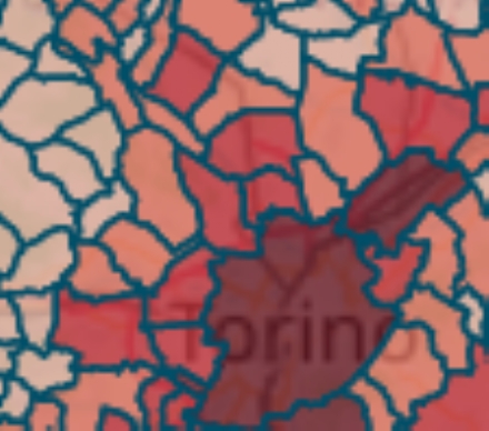 MAPPA CORONAVIRUS - Borgaro 136 positivi, Venaria 138, Collegno 274, Rivoli 187, Caselle 116