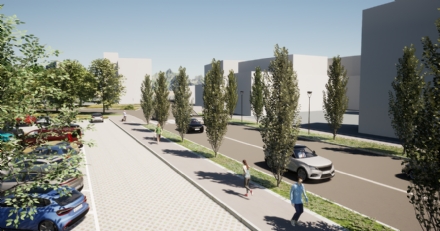 COLLEGNO - La riqualificazione di via Tampellini: nuova pavimentazione e più parcheggi