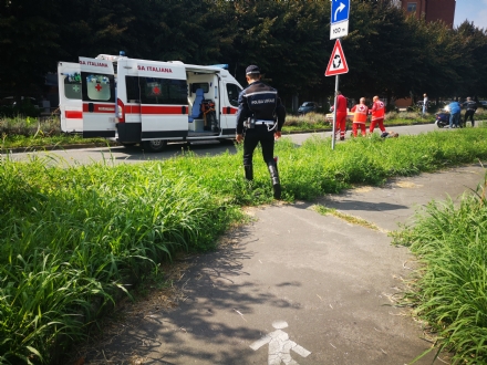 VENARIA - Entra un'ape nel casco e perde il controllo dello scooter: uomo finisce in ospedale
