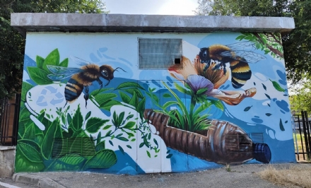 DRUENTO - Il nuovo murales ambientalista sull'importanza del ciclo dei rifiuti - FOTO