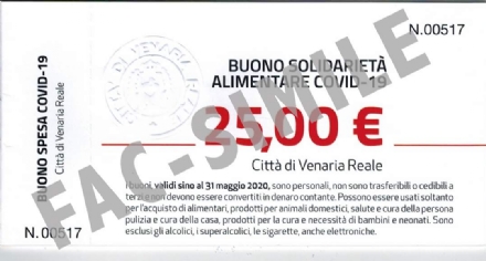 VENARIA - Buoni spesa: Il Comune aggiunge 17mila euro. Ora scattano i controlli per i beneficiari
