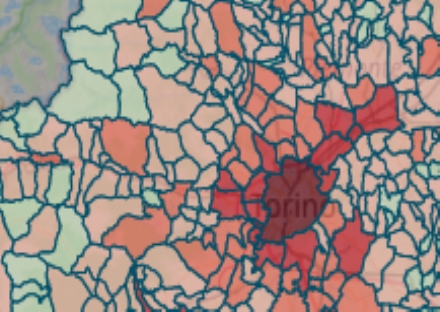 MAPPA VIRUS - Continuano ad aumentare i positivi ad Alpignano, Rivoli, Venaria TUTTI I COMUNI