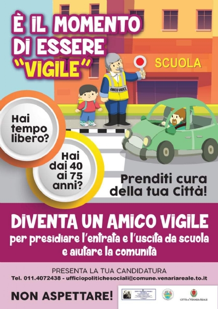 VENARIA - L'appello dell'associazione «Amico Vigile»: «cerchiamo nuovi volontari»