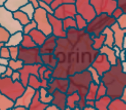 MAPPA CORONAVIRUS - Venaria 290, Borgaro 251, Rivoli 447, Collegno 493, Druento 93