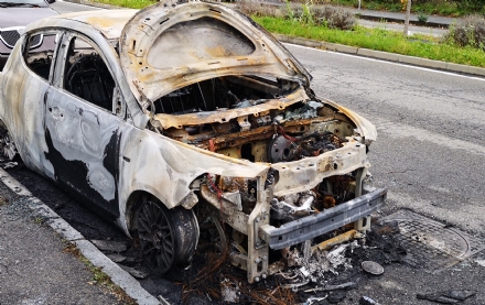 VENARIA - Auto distrutta dalle fiamme in via San Marchese
