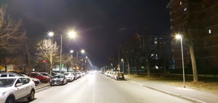 VENARIA - Completato il restyling dell'illuminazione in via Da Vinci: ora è tutta a Led