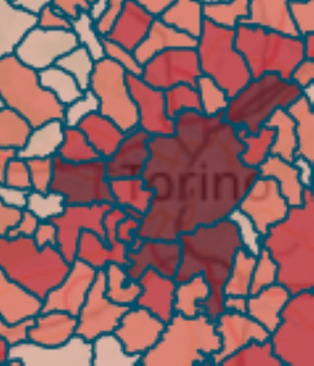 MAPPA CORONAVIRUS - Cali in quasi tutti i Comuni: a Venaria 280 casi, Rivoli 358, Collegno 335