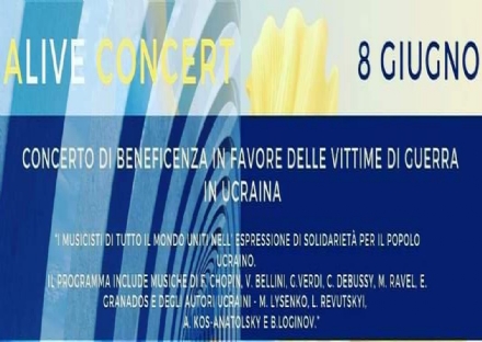 VENARIA - Domani sera al Concordia l'Alive Concert, in favore del popolo ucraino