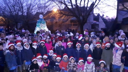 VENARIA - Alla Romero ecco l'albero creativo: realizzato con le bottiglie di plastica vuote