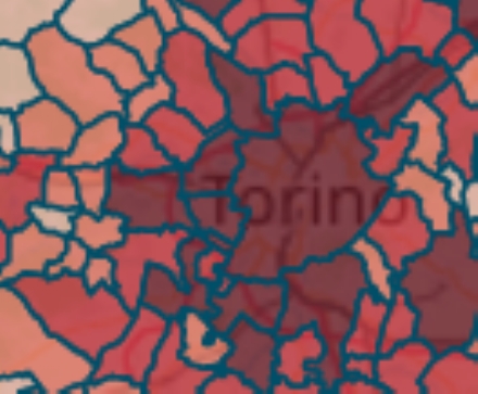 MAPPA CORONAVIRUS - Venaria 399, Collegno 612, Rivoli 602, Fiano 63, Druento 111, Borgaro 268