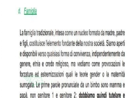 VENARIA - Nel centrodestra la famiglia è «tradizionale». Il Pd: «omofobi, misogini e razzisti»