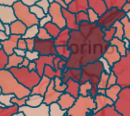 MAPPA CORONAVIRUS - Aumentano i positivi in quattro Comuni. Venaria sotto i 240 casi