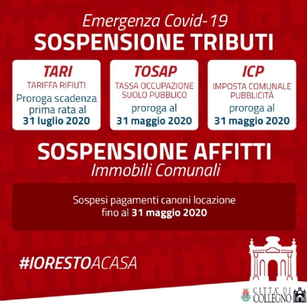 COLLEGNO - Sospese le bollette dei rifiuti, le rate di Tosap e i versamenti dell'imposta pubblicità