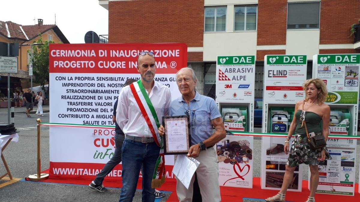 VENARIA - La Reale è sempre più cardioprotetta: altri 5 defibrillatori con il progetto «Cuore inForma» - FOTO