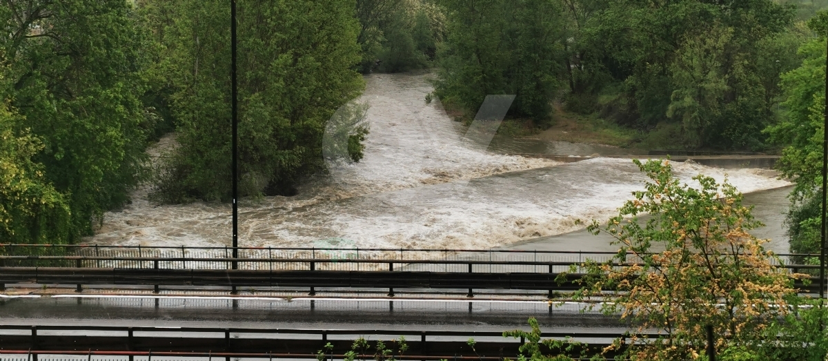 VENARIA - Pioggia in città: il Ceronda torna ad essere colmo d'acqua - FOTO