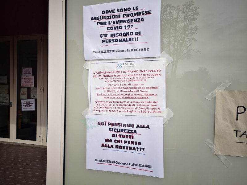 VENARIA-RIVOLI - «#InSilenzioComelaRegione», la protesta dei sindacati negli ospedali Asl To3 - FOTO E VIDEO