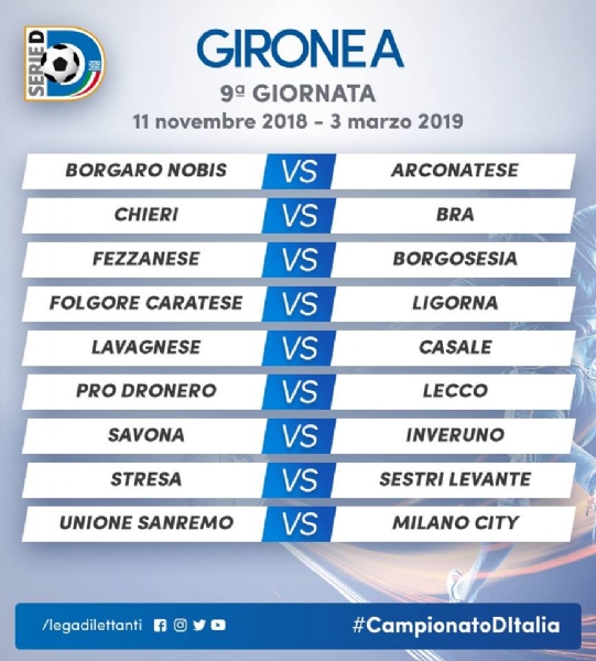 CALCIO SERIE D - Borgaro Nobis nel girone A: ecco il calendario del campionato