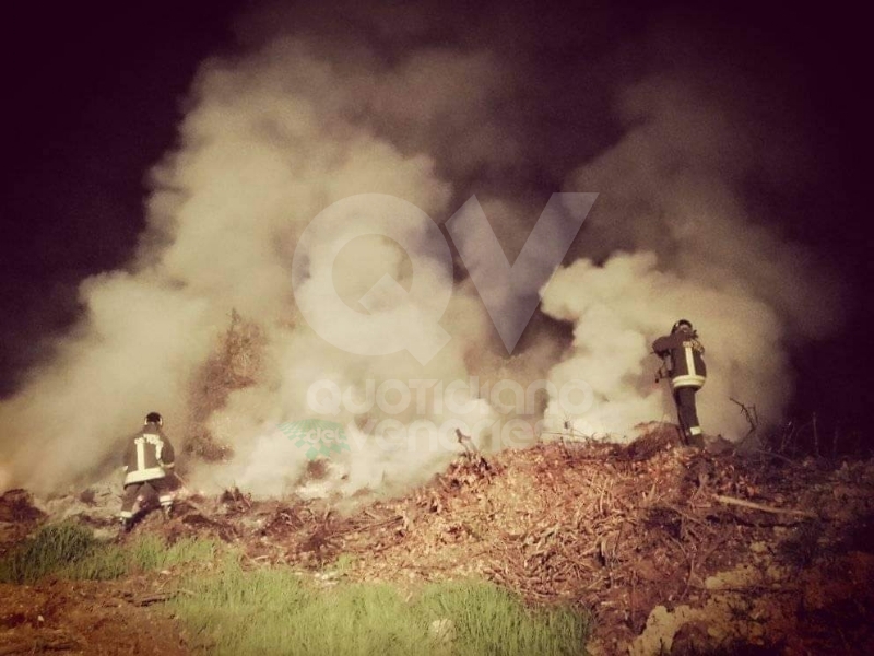 DRUENTO - A fuoco delle ramaglie in un terreno agricolo a ridosso della provinciale