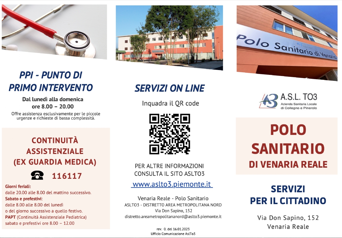 VENARIA - Nasce la «Guida ai Servizi» del Polo Sanitario - FOTO