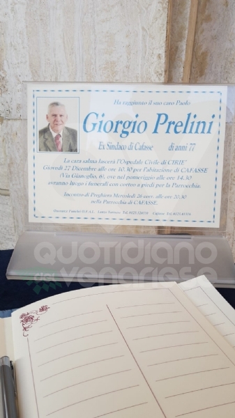 CAFASSE - Oltre 500 persone per l'ultimo saluto all'ex sindaco Giorgio Prelini.
