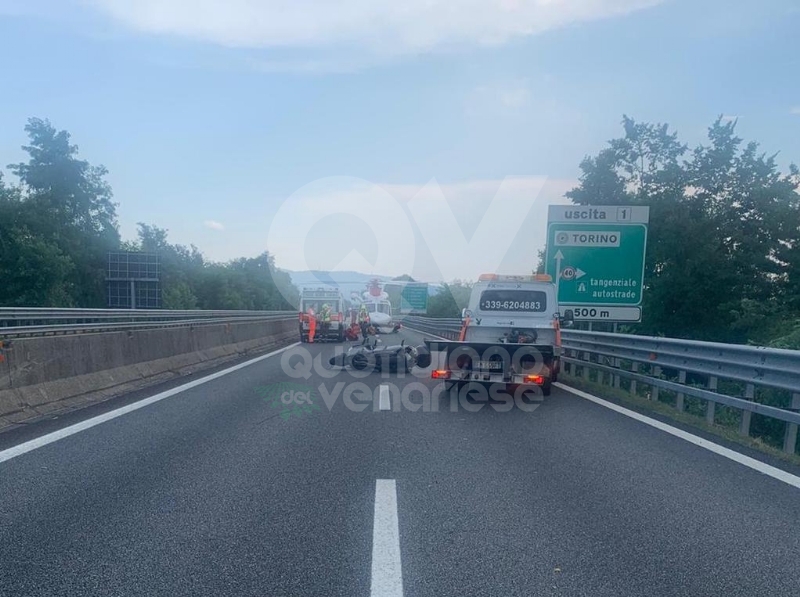 RACCORDO TORINO-CASELLE - Furgone e scooter entrano in collisione: grave donna, ora al Cto