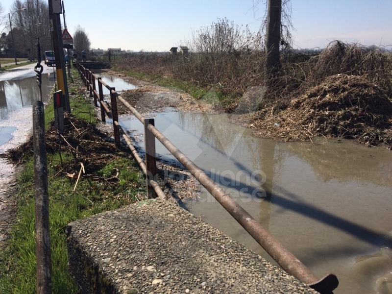 VENARIA - Problemi al canale irriguo della Dora: allagate via Don Sapino e corso Matteotti