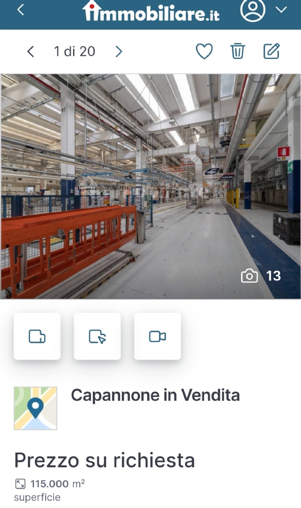 GRUGLIASCO - Il polo Maserati di corso Allamano finisce in vendita sul sito di annunci immobiliari