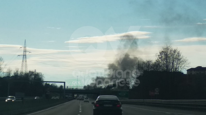 VENARIA - Auto a fuoco mentre percorre la tangenziale