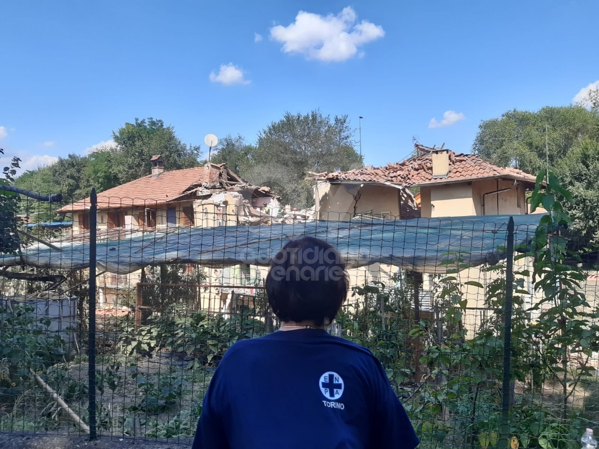 CROLLO PALAZZINA A TORINO - Il cane Ettore è stato trovato vivo dai vigili del fuoco - FOTO
