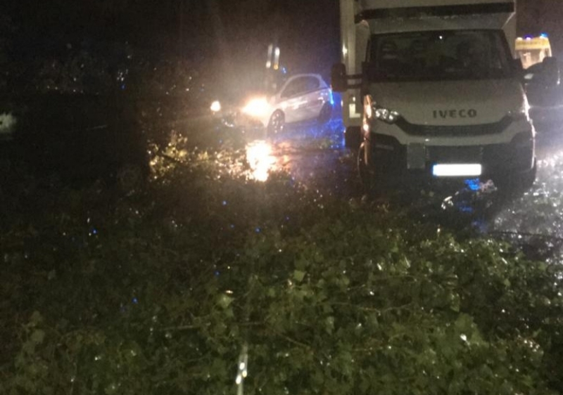 MALTEMPO - Furgone colpito da un albero in tangenziale: donna ferita. Forti danni in diverse cittadine
