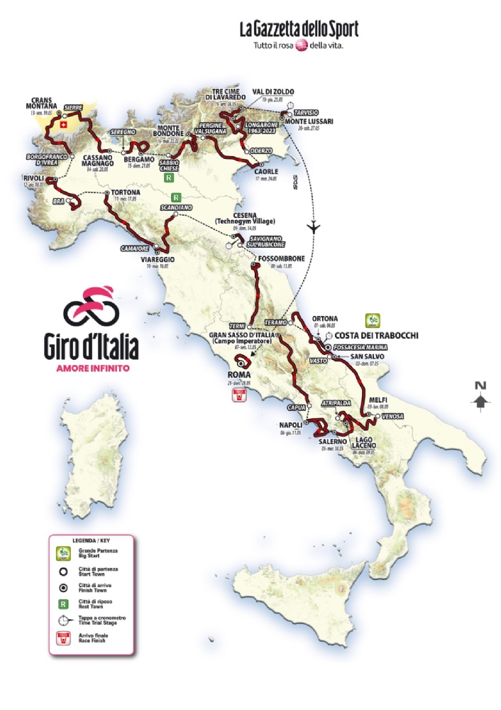 IL 106ESIMO GIRO D'ITALIA ARRIVA A RIVOLI Il 18 maggio Con la tappa Bra-Rivoli - FOTO