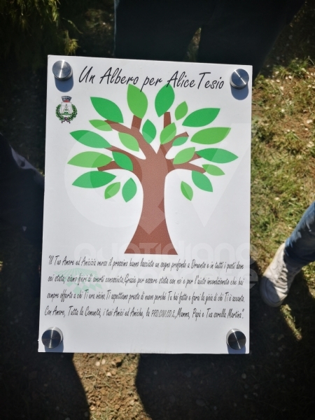 DRUENTO - Un albero e una targa per ricordare Alice Tesio