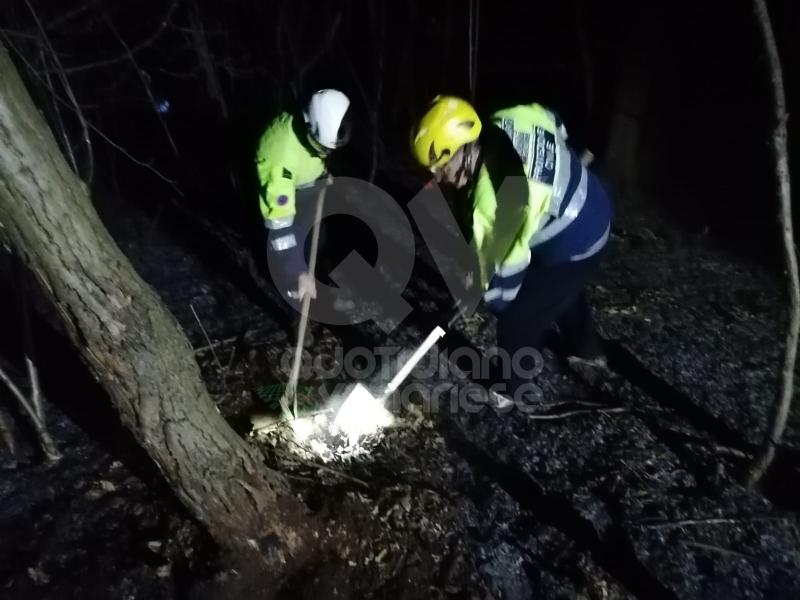 DRUENTO - Incendio boschivo in strada Rive: roghi spenti da pompieri, Aib e Protezione Civile