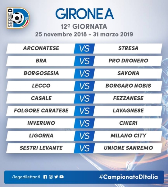CALCIO SERIE D - Borgaro Nobis nel girone A: ecco il calendario del campionato