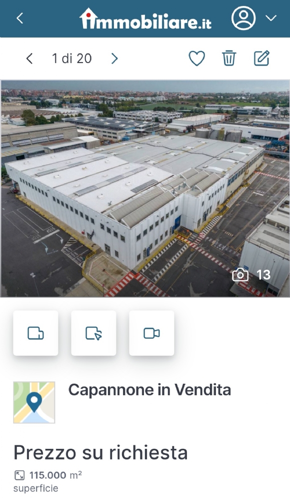 GRUGLIASCO - Il polo Maserati di corso Allamano finisce in vendita sul sito di annunci immobiliari