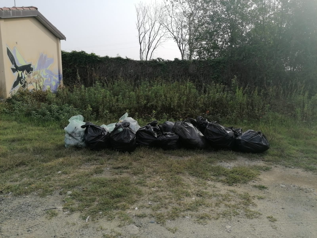 BORGARO - Successo per «Puliamo insieme il parco Chico Mendes»: tanti sacchi neri colmi di rifiuti - FOTO