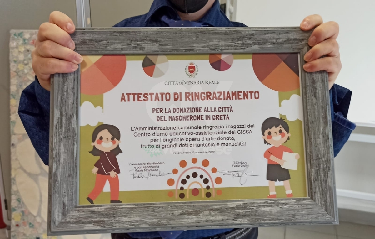 VENARIA - La meravigliosa opera d'arte dei ragazzi del Centro Socio Terapeutico donata alla Città - FOTO