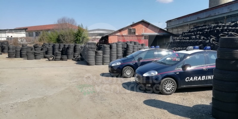 BORGARO - Stoccava illecitamente 20mila pneumatici e 300 tonnellate di rifiuti: denunciato
