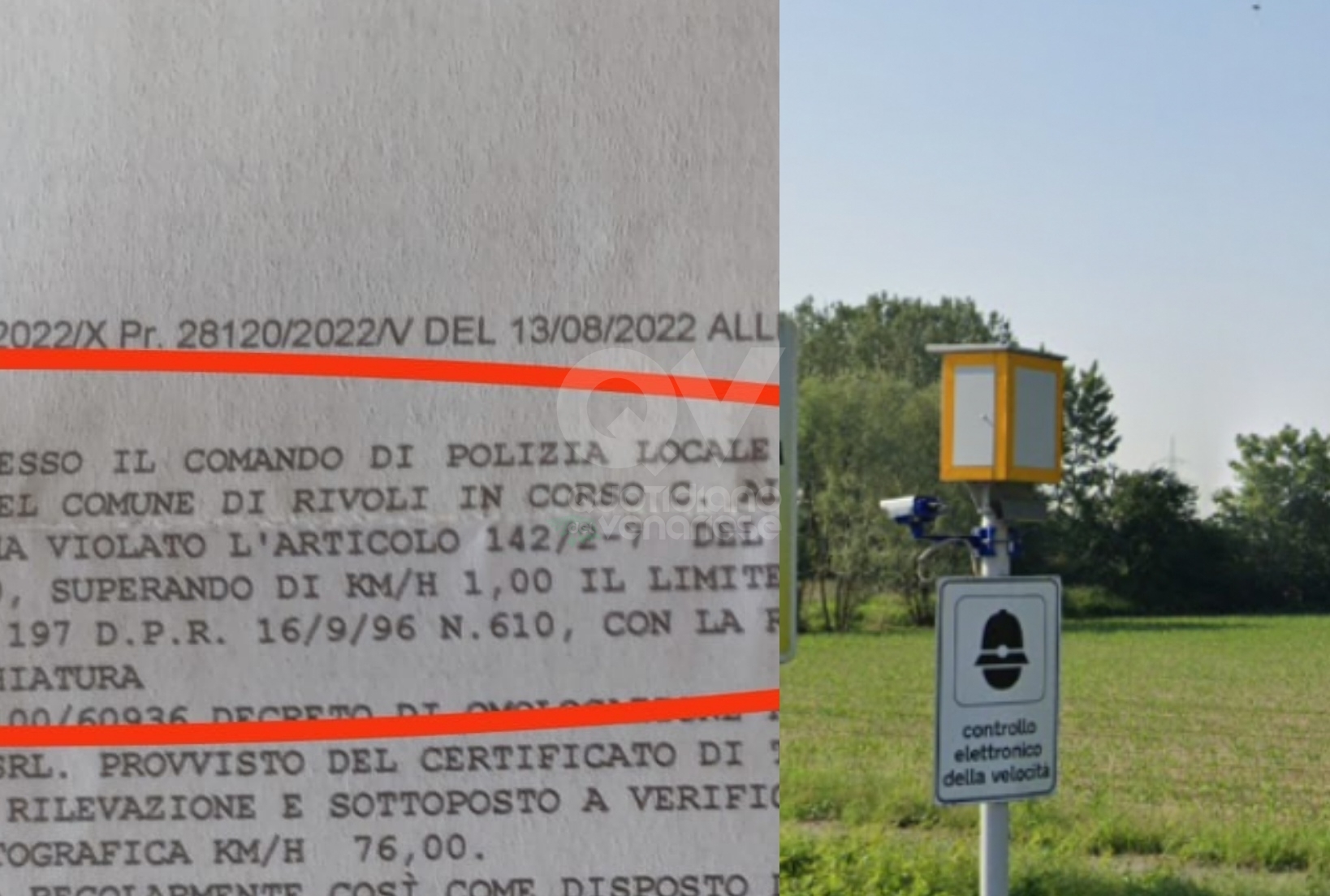 RIVOLI - LA LETTERA: Multato di notte dal velox per un km/h in pi